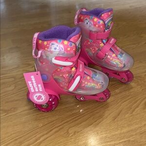 Sulifeel Pink and Purple Roller Skates with unicorn and rainbows